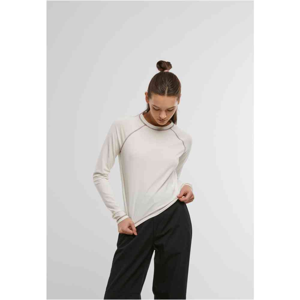 Urban Classics - Contrast Jersey Longsleeve top - Gebroken wit